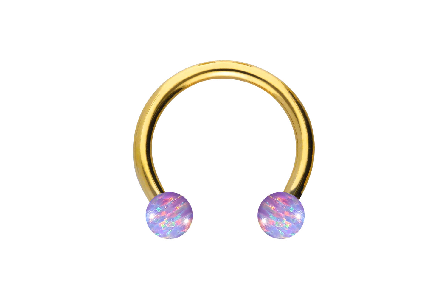 Titan Hufeisenring Piercing SYNTHETISCHE OPALE